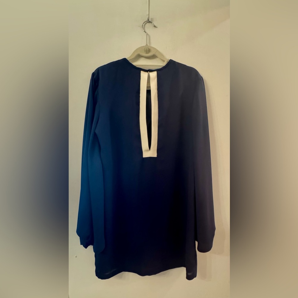 Jolie & Elizabeth New Orleans Large Chic Navy Women's Dress with cream Accent